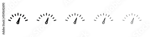 Gauge icon logo in stroke lines collection