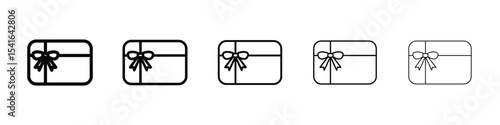 Gift card icon logo in stroke lines collection