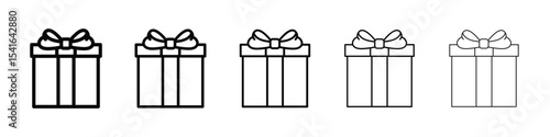 Gifts icon logo in stroke lines collection