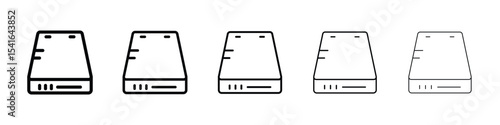 Hard Disk icon logo in stroke lines collection