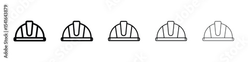 Hard hat icon logo in stroke lines collection