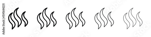 Heat icon logo in stroke lines collection