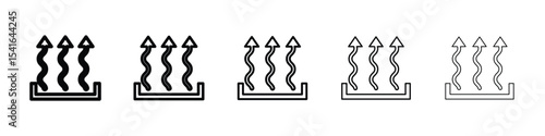 Heat icon logo in stroke lines collection