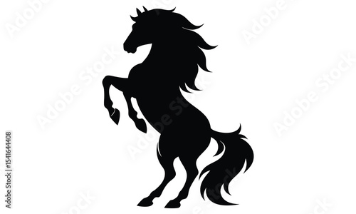 Majestic stallion silhouette rearing up