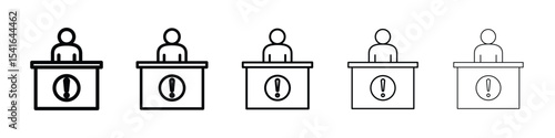 Help desk information icon logo in stroke lines collection