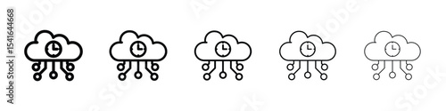 High server uptime icon logo in stroke lines collection
