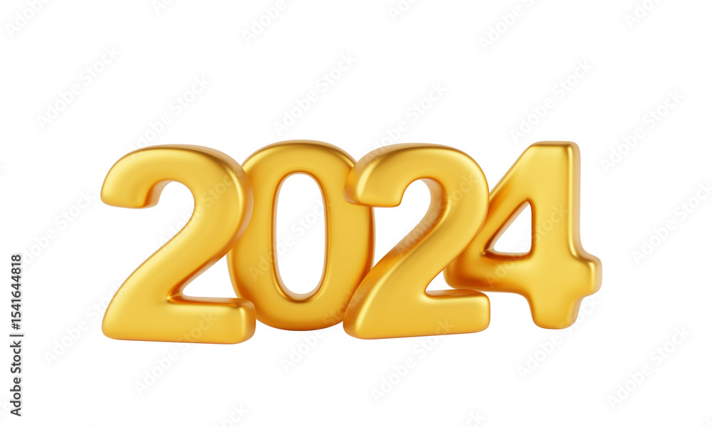 2024 golden Happy New Year numbers 3d render banner design. Luxury shine gold metal font, typography for calendar, greeting card and celebration of Christmas on beige background 2024 golden Happy New Year numbers 3d render banner design. Luxury shine gold metal font, typography for calendar, greeting card and celebration of Christmas on beige background
