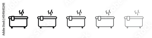 Hot tub icon logo in stroke lines collection