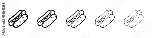 Hotdog icon logo in stroke lines collection
