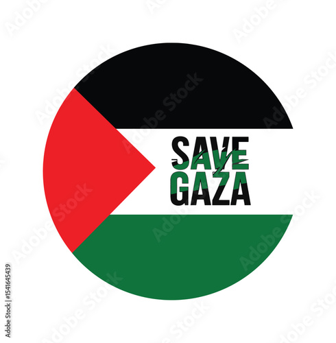 Palestine Flag Graphic Design Featuring Save Gaza Message for Advocacy and Awareness Campaigns