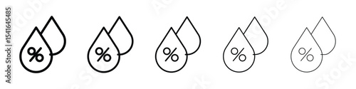 Humidity icon logo in stroke lines collection