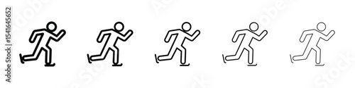 Ice skate icon logo in stroke lines collection