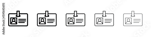 ID badge icon logo in stroke lines collection