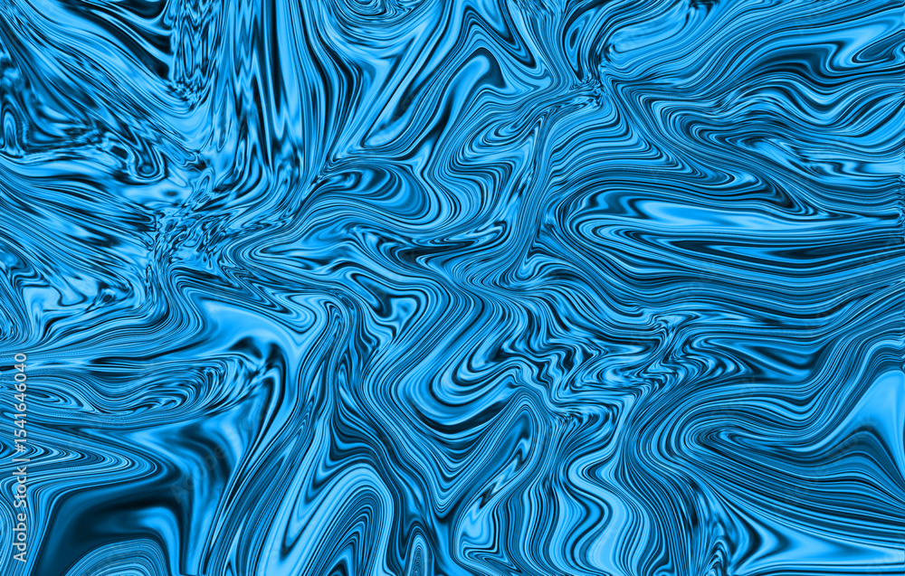 Obraz premium Blue liquid marble abstract waves texture art