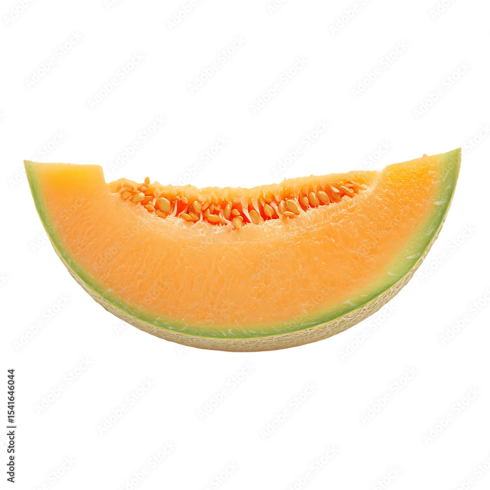 Close-up view of a cantaloupe slice. Close-up view of a cantaloupe slice.