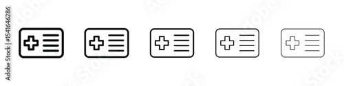 Insurance card icon logo in stroke lines collection
