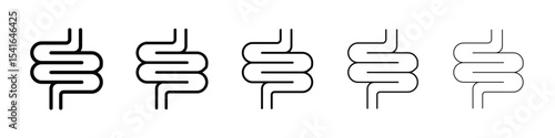 Intestines icon logo in stroke lines collection