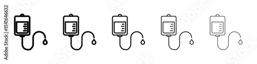 IV drip icon logo in stroke lines collection