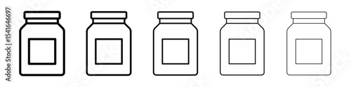 Jar icon logo in stroke lines collection