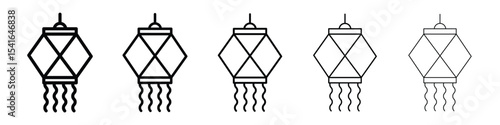 Kandeel icon logo in stroke lines collection