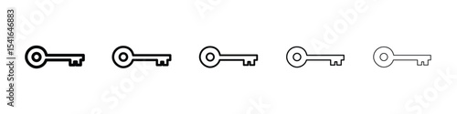 key icon logo in stroke lines collection