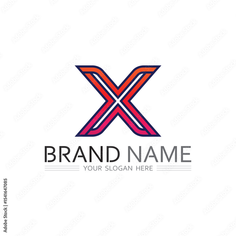 Obraz premium Unique Abstract Letter X Logo for Digital Business Branding Concept