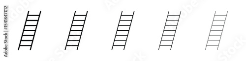 Ladder icon logo in stroke lines collection