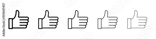 Like icon logo in stroke lines collection