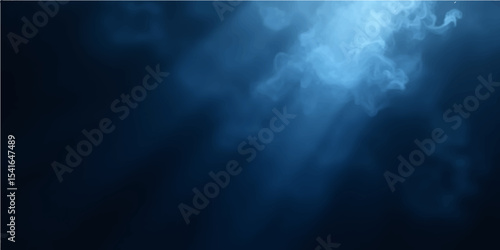 Ray of light pierces the dark, cloudy sky and underwater world, a bright abstract nature texture for your backdrop