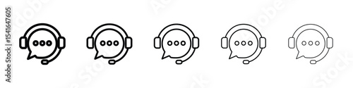Live chat icon logo in stroke lines collection