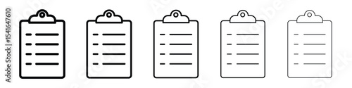 List icon logo in stroke lines collection