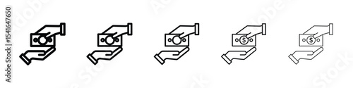 loan icon logo in stroke lines collection