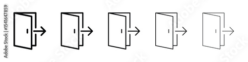 Logout icon logo in stroke lines collection