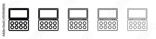 Makeup palette icon logo in stroke lines collection