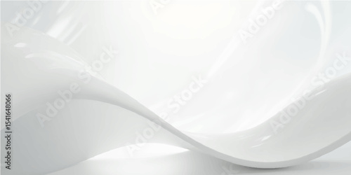 Abstract white background with a smooth, futuristic wave design and a subtle blue light texture