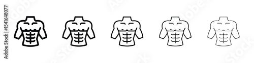 Male torso icon logo in stroke lines collection