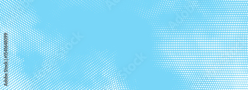 Color halftone texture of blue sky with clouds. Abstract cloud pattern vector dotted pixel texture background with copy space. Vintage cloudy sky
