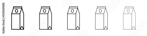 Milk carton icon logo in stroke lines collection