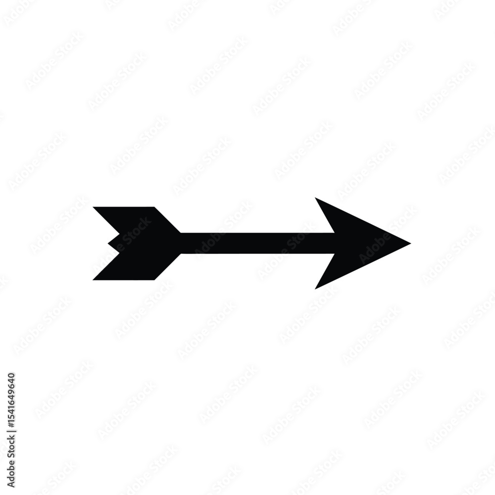 Black Silhouette Directional Arrow Vector Icon White Background Black Silhouette Directional Arrow Vector Icon White Background