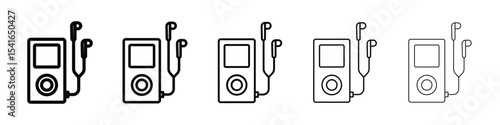 Mp3 Player icon logo in stroke lines collection
