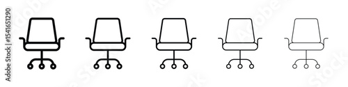 Office chair icon logo in stroke lines collection