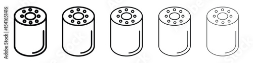 Oil filter icon logo in stroke lines collection