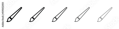Paint brush icon logo in stroke lines collection