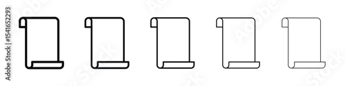 Paper Scroll icon logo in stroke lines collection