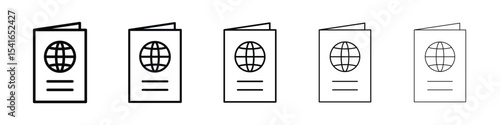 Passport icon logo in stroke lines collection