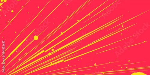 Comic book speed red yellow color lines isolated on background stripe and radial effect style for manga speed frame, superhero action, explosion background. Motion line effect, pop art. Vector 10 eps