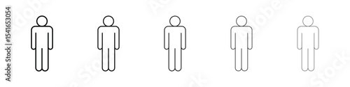 Person icon logo in stroke lines collection
