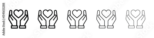 Philanthropy icon logo in stroke lines collection