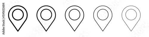 Pin icon logo in stroke lines collection Free Download Pin icon logo in stroke lines collection - GFXLoad