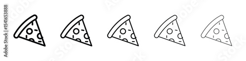 Pizza icon logo in stroke lines collection